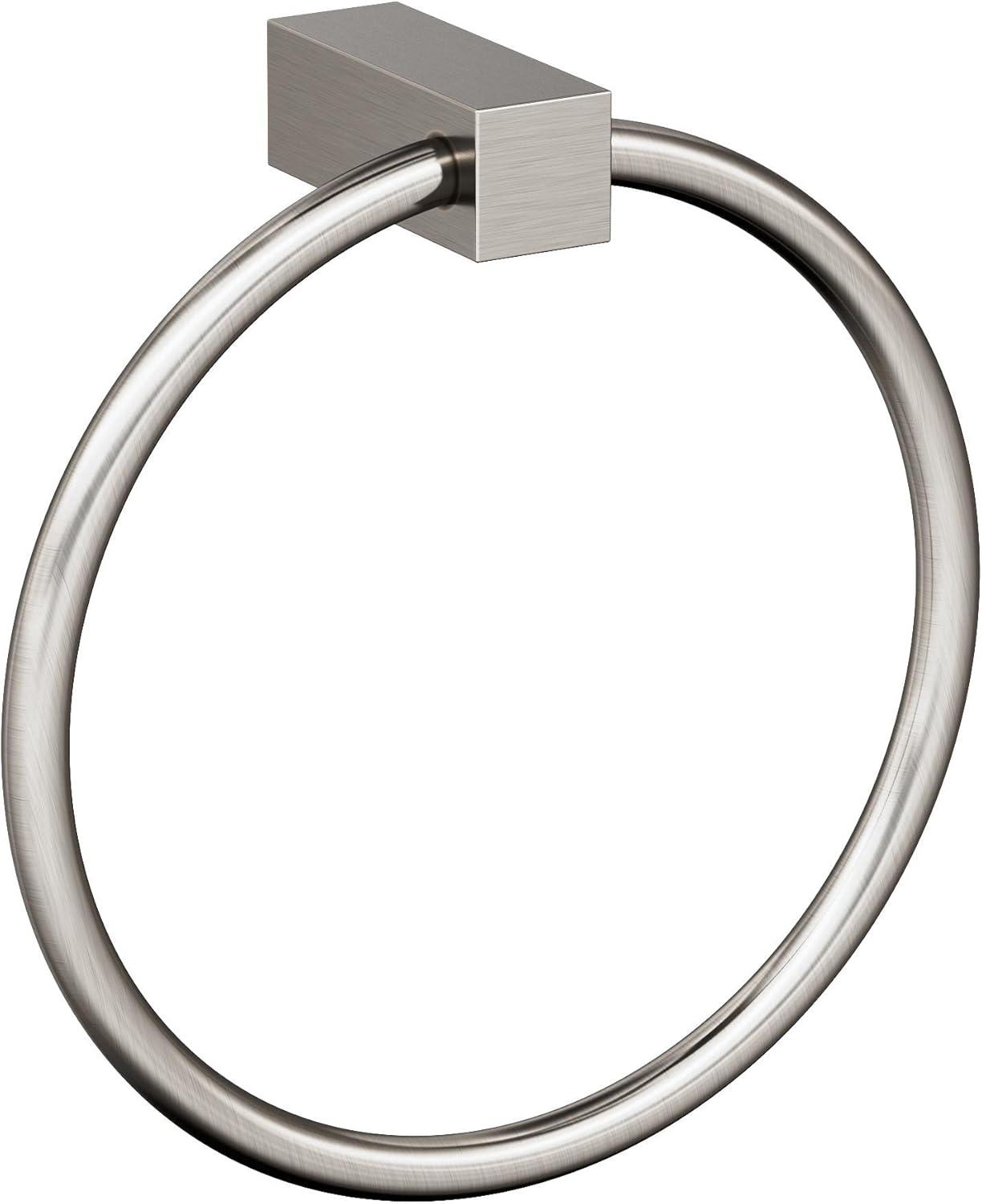 Brushed Nickel 6-1/2 Inch Wall Mounted Towel Ring