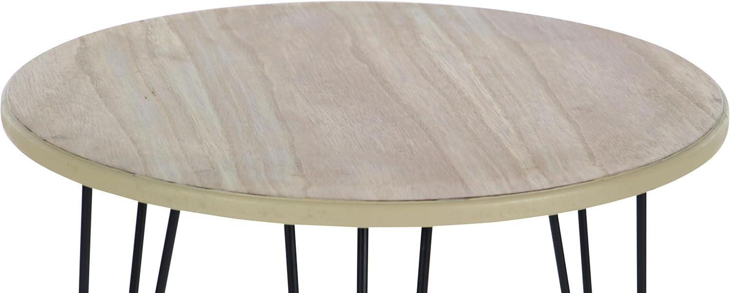 Modern Wood and Metal Accent Table Light Brown - Olivia & May: Compact, Indoor, Easy to Assemble