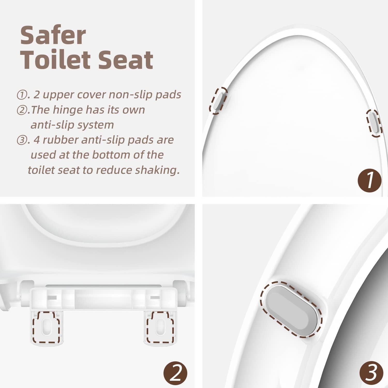 White Elongated Soft Close Heavy Duty Toilet Seat