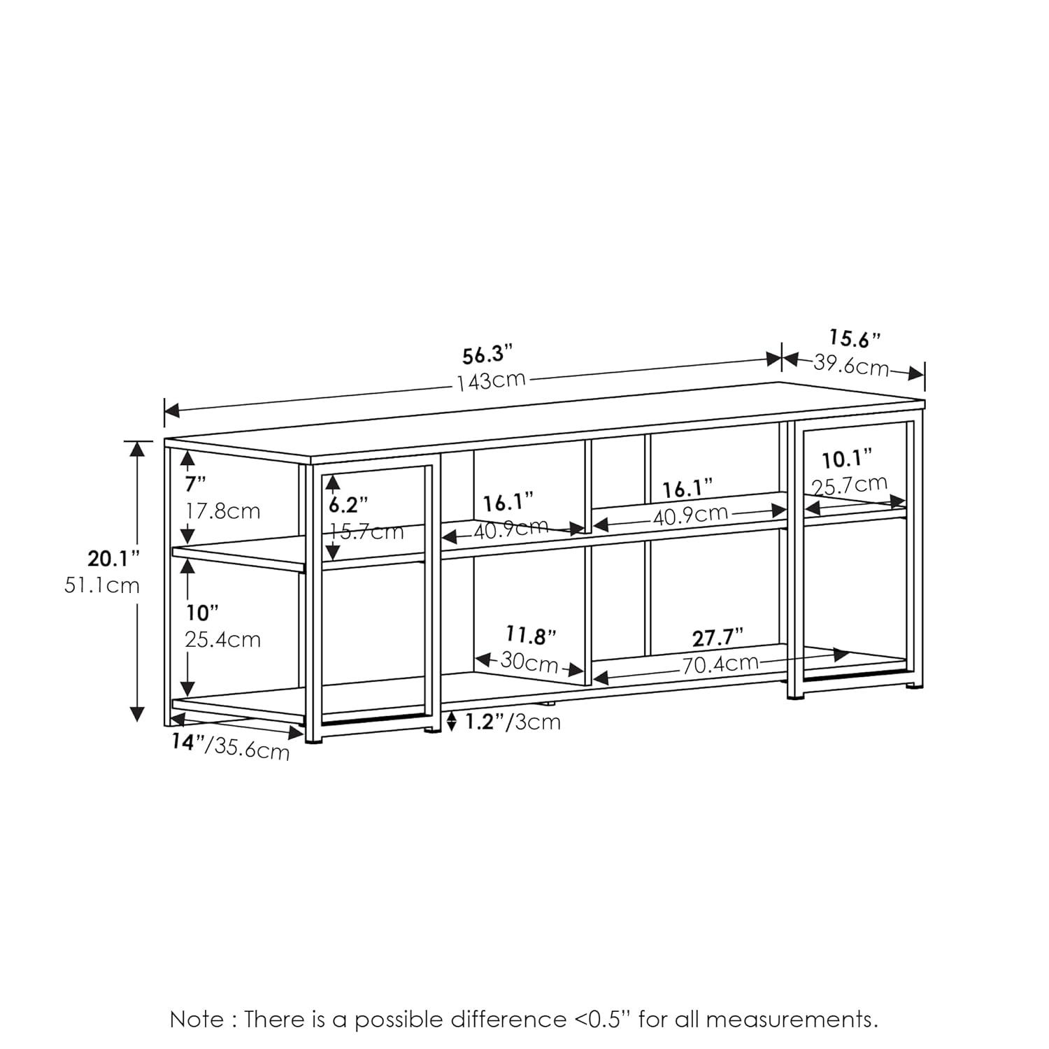 HomeStock Tv Stand For Tvs Up To 65 Inch-Finish:Solid White/White