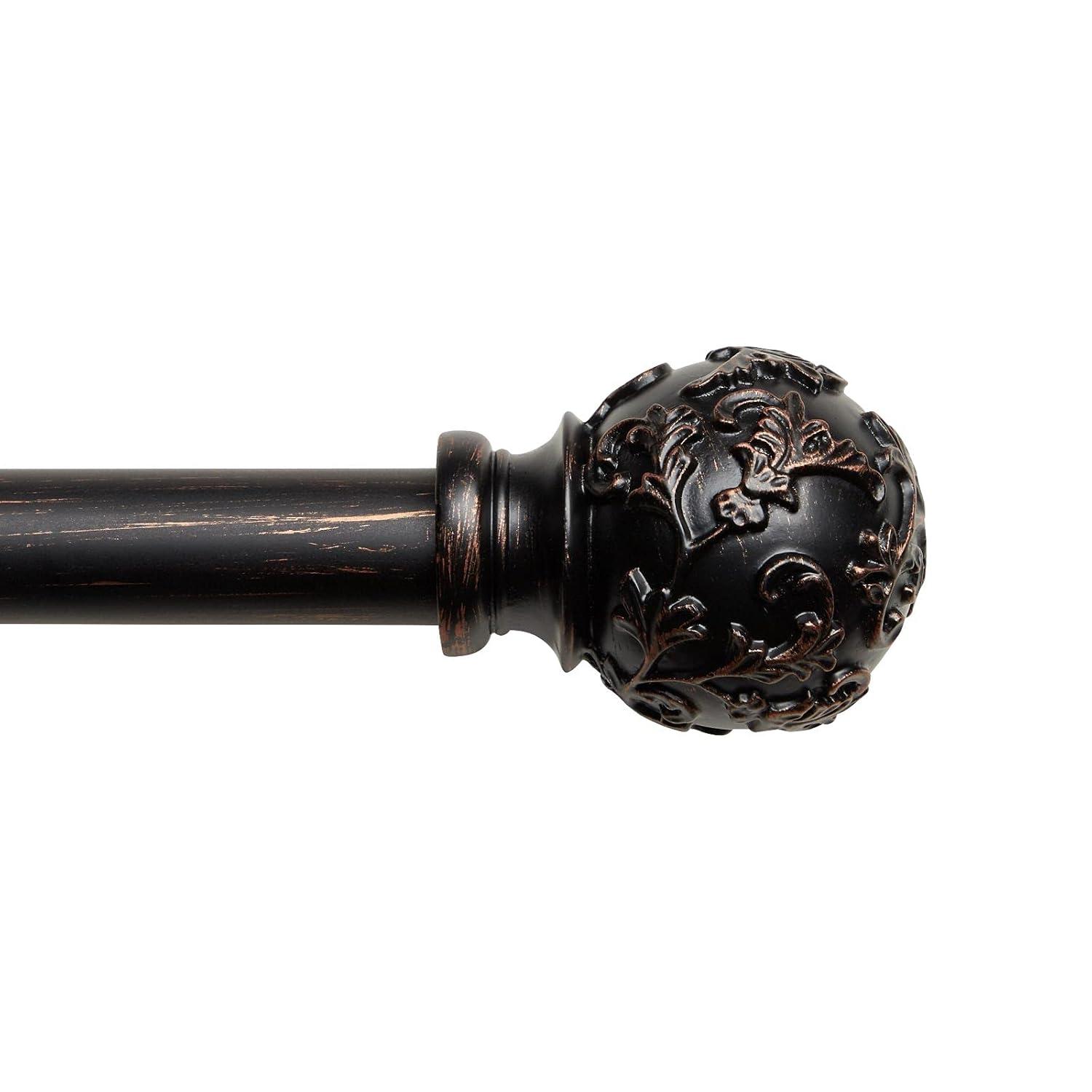 Jewett Exclusive Home Vine 1" Curtain Rod and Coordinating Finial Set, Adjustable