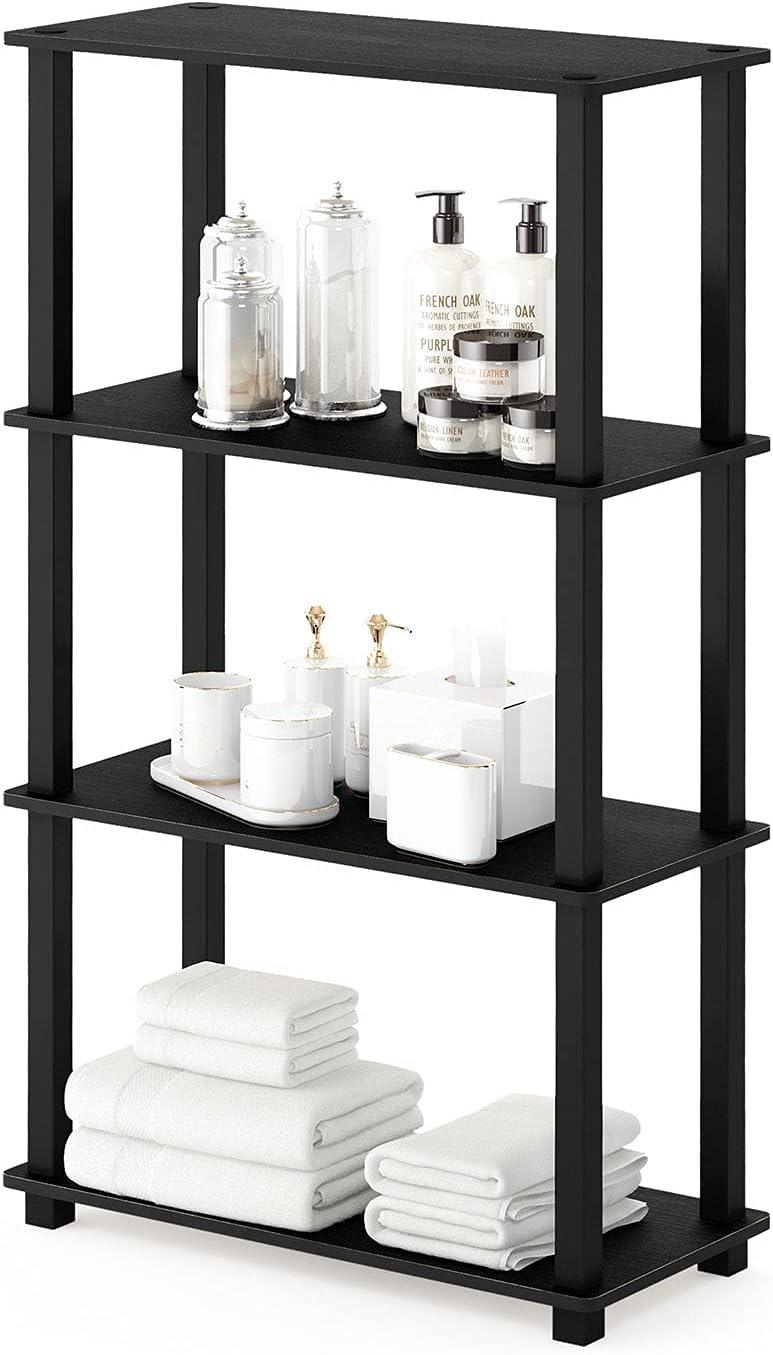 Furinno 4-Tier Open Decorative Bookshelf Multipurpose Display Rack,Americano