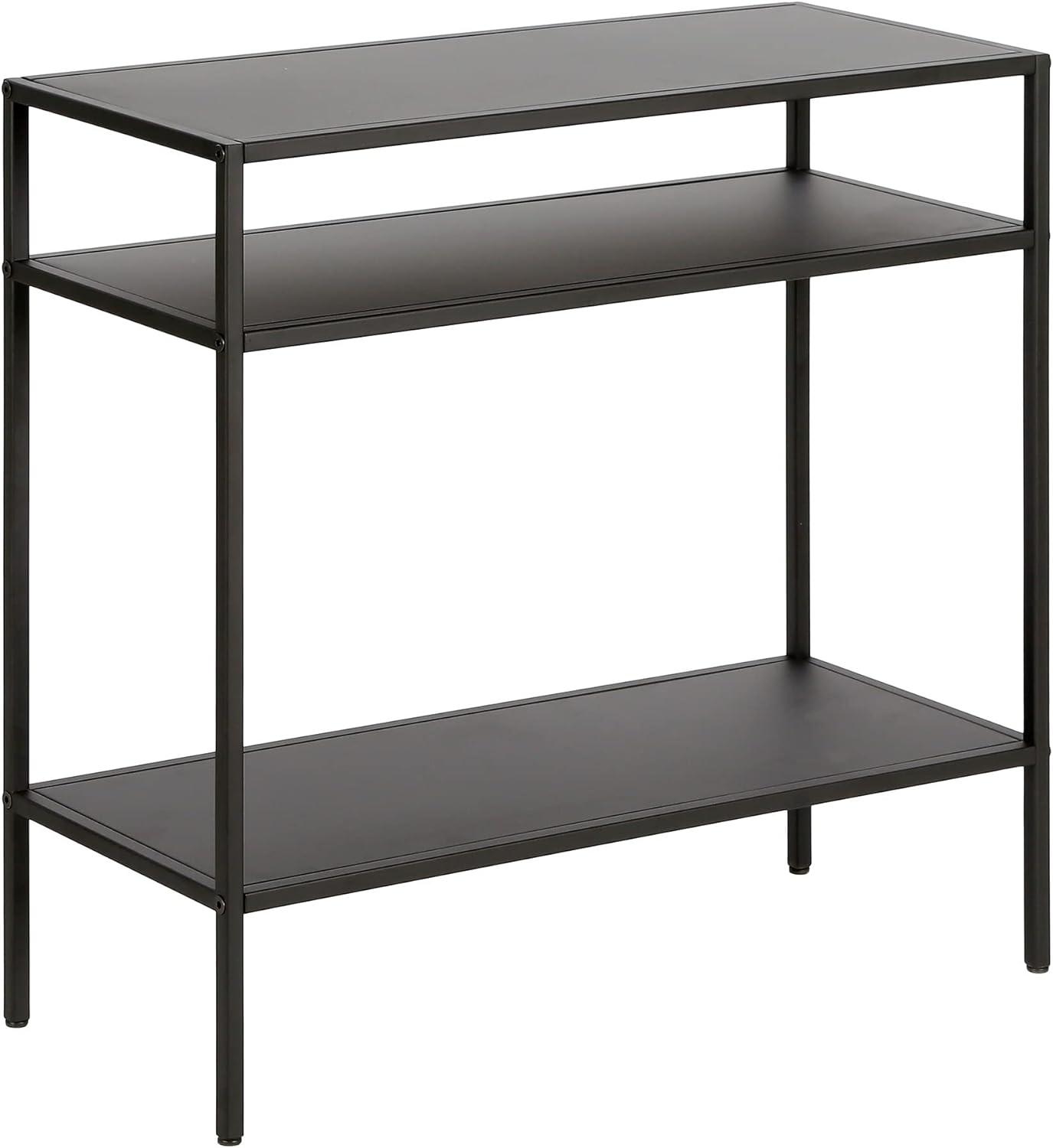 Evelyn&Zoe Ricardo 24" Wide Rectangular Side Table, Blackened Bronze