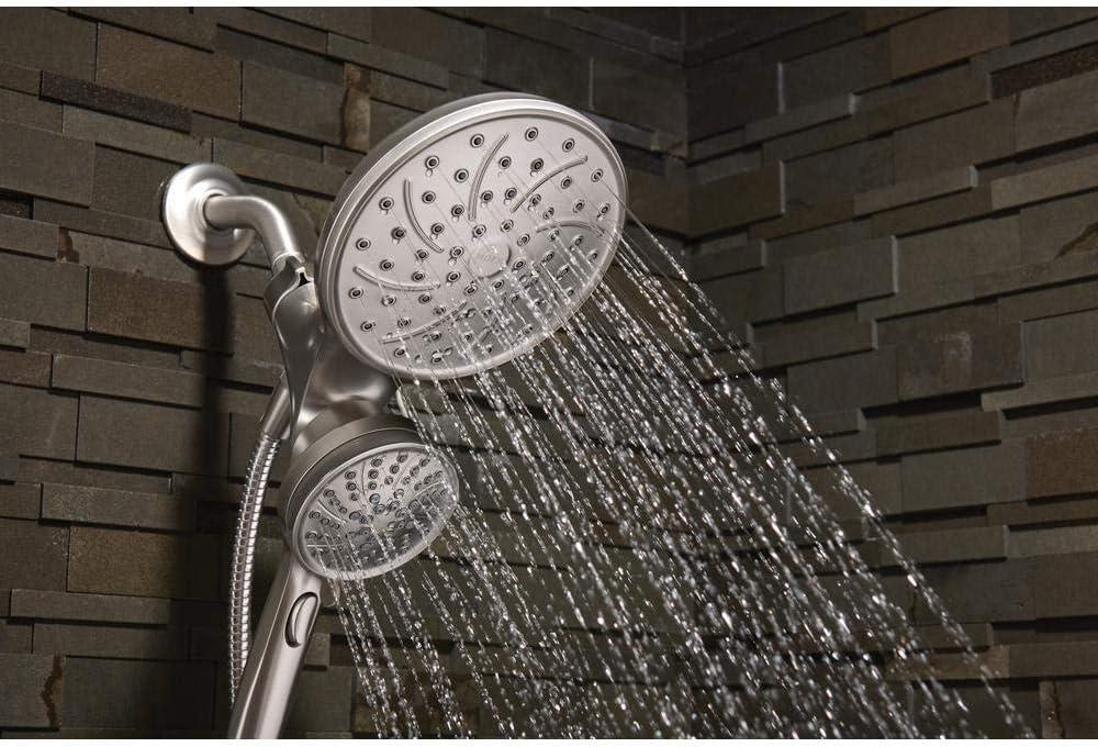 Spot Resist Brushed Nickel Dual Shower Head with Handheld