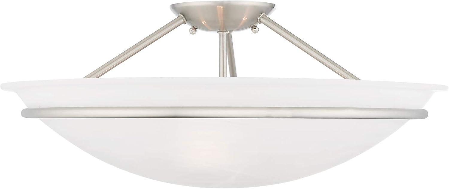 Livex Lighting Newburgh 3 - Light Semi-Flush Mount in  Brushed Nickel