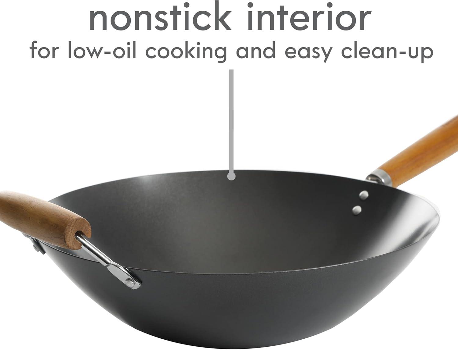 Gibson 14 in. Non-Stick Carbon Steel Wok