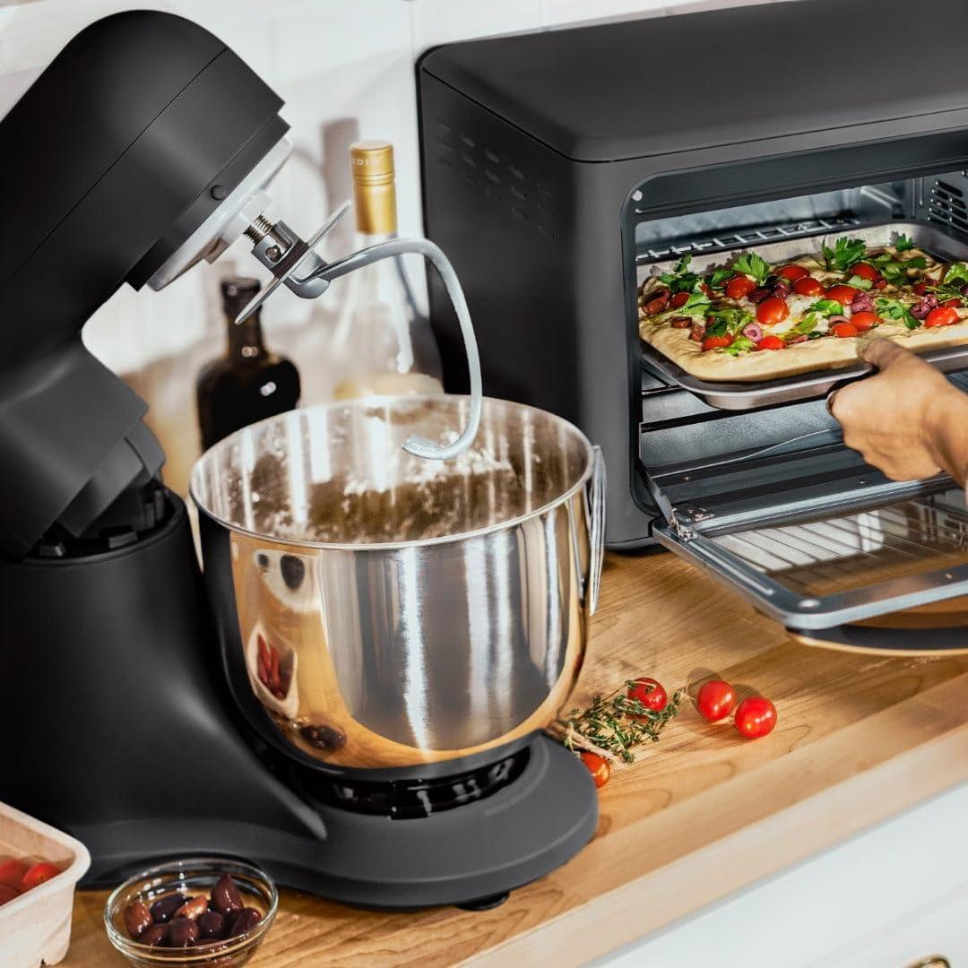 Beautiful 5.3 Qt Stand Mixer, White Icing with Flat Beater, Dough Hook, Balloon Whisk