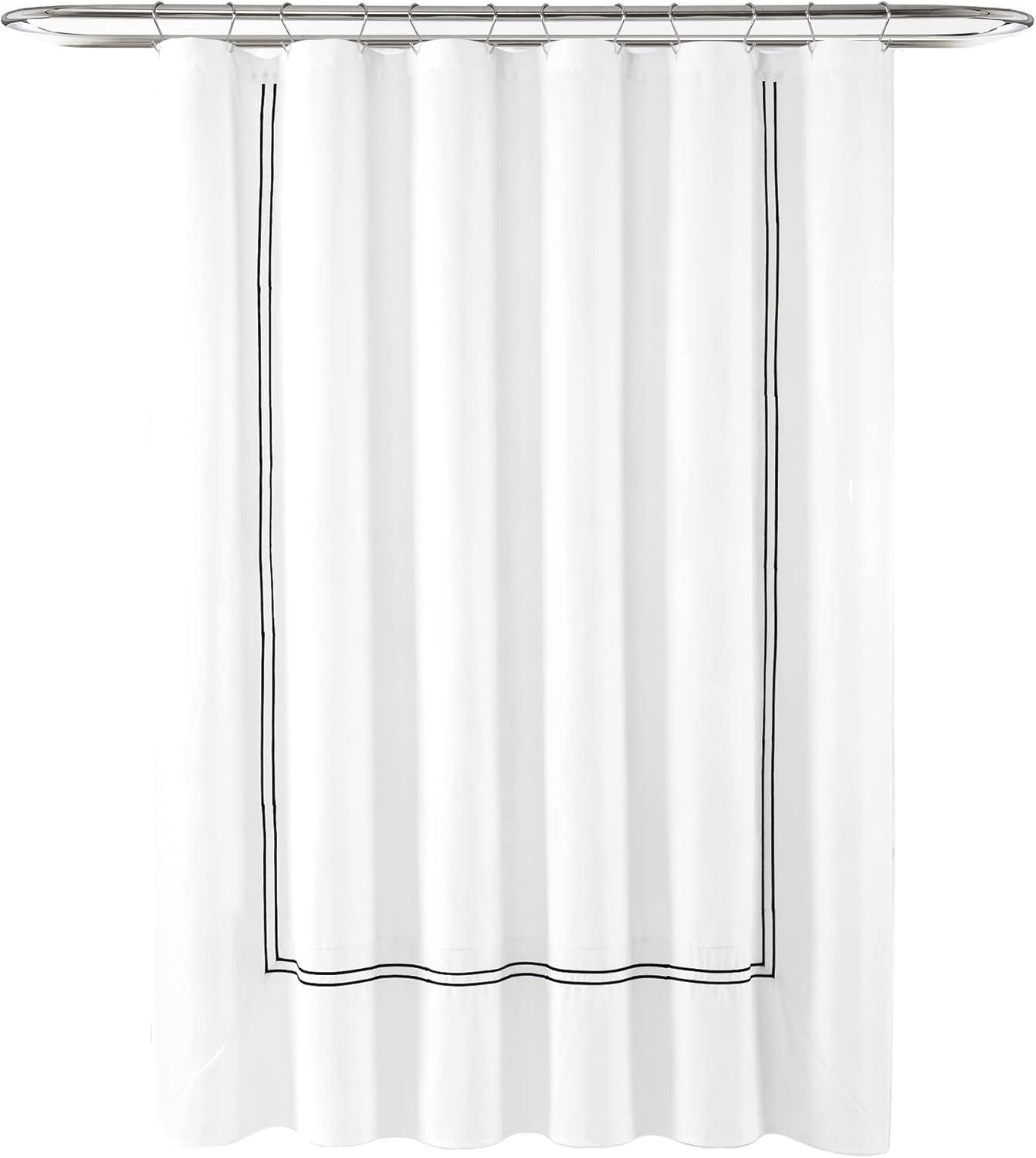 Hotel Collection Shower Curtain White/Black Single 72X72