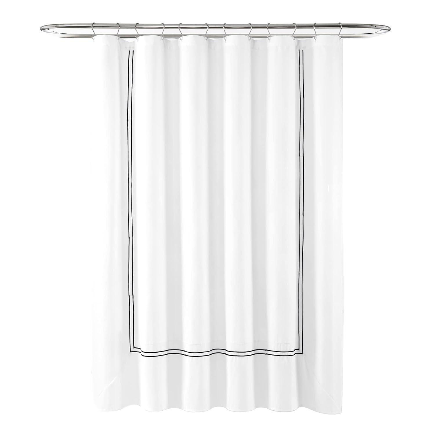Hotel Collection Shower Curtain White/Black Single 72X72