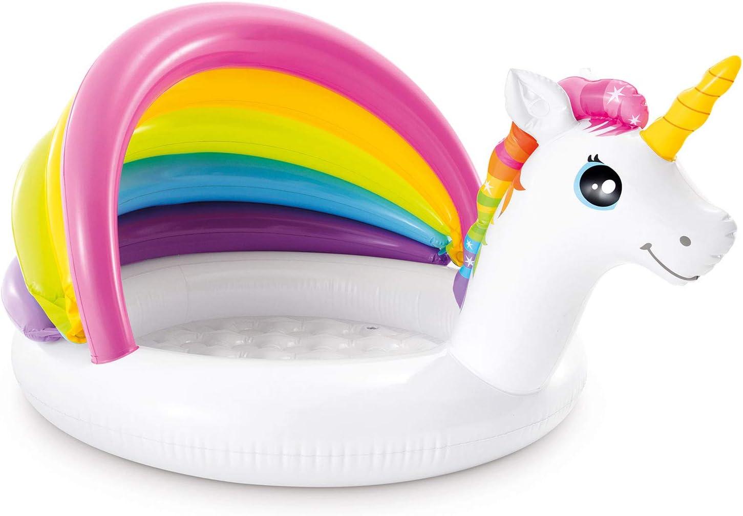 Intex Intex 57113EP 50 Inch Unicorn Design Outdoor Baby Swimming Pool, Multicolor