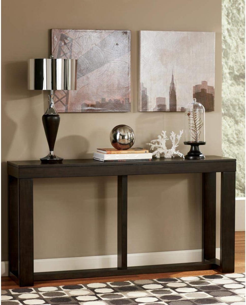 Signature Design by Ashley Contemporary Watson Sofa/Console Table  Dark Brown