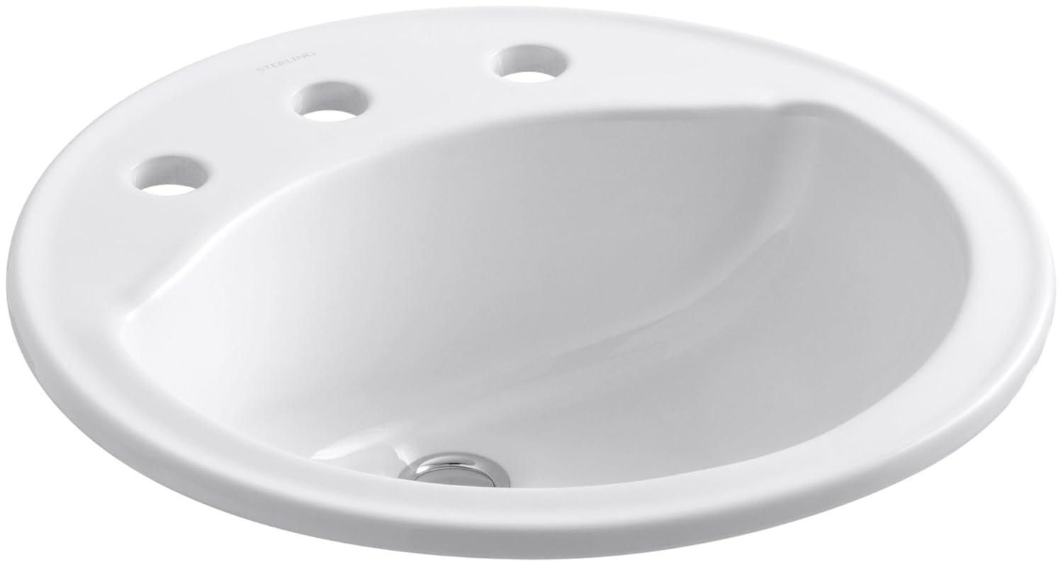 Sterling by Kohler 441908-0 Modesto Ceramic Circular Drop-In Bathroom Sink