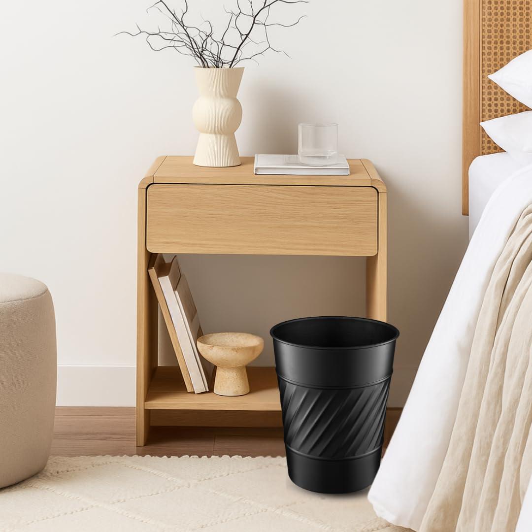 Monarch Abode Geometric Embossed Metal 1.7 Gallon Waste Basket