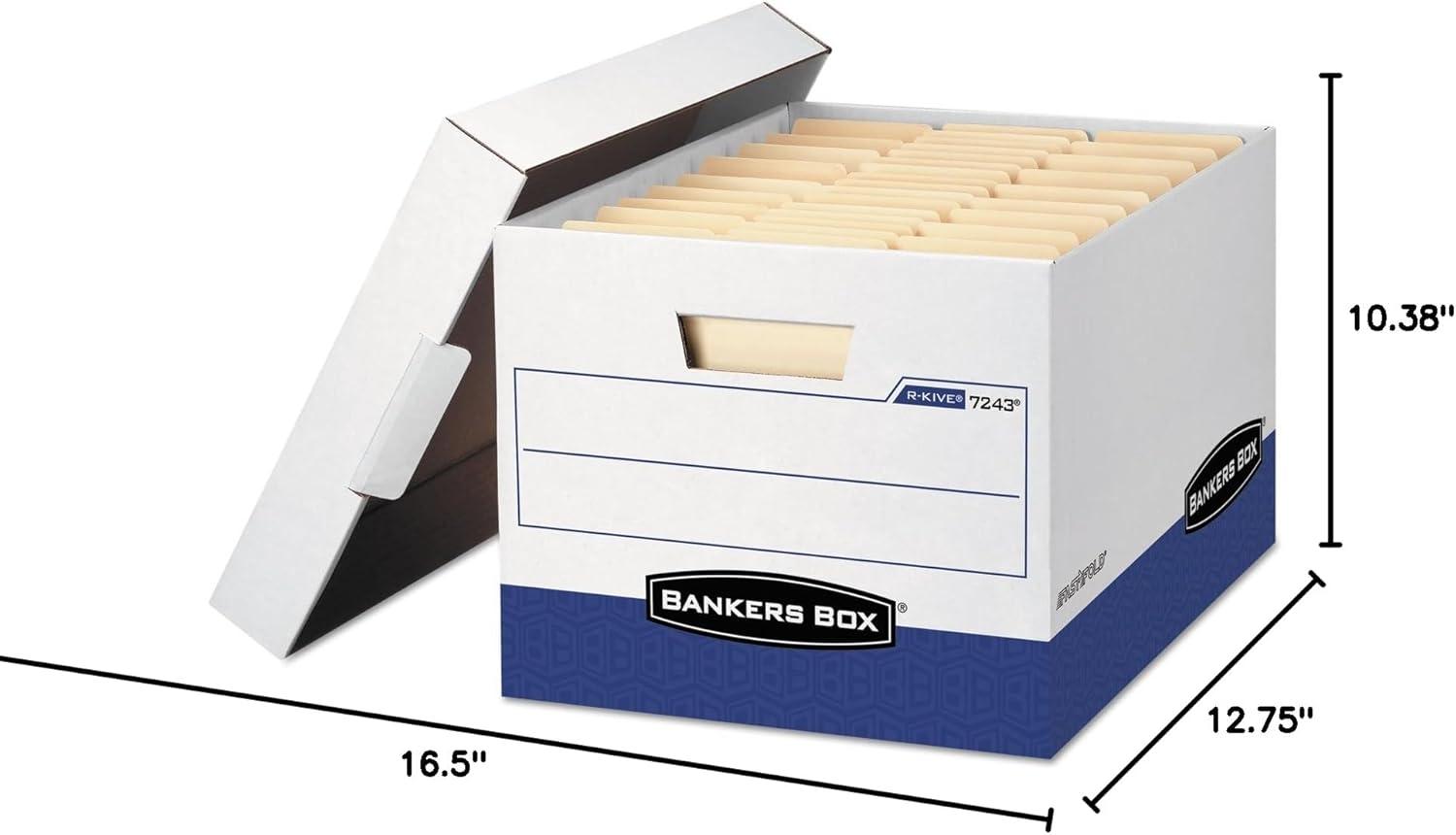 Heavy-Duty White and Blue File Storage Box