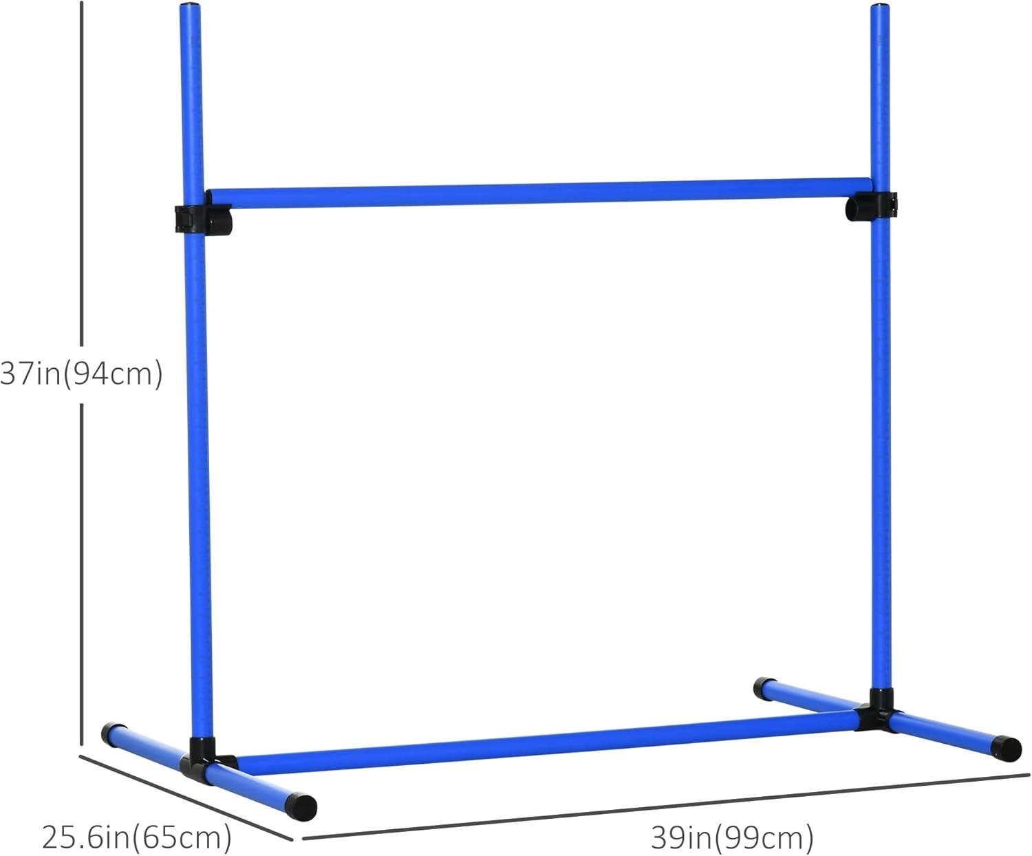 PawHut Dog Agility Starter Kit with Adjustable Height Jump Bars, Included Carry Bag, & Displacing Top Bar