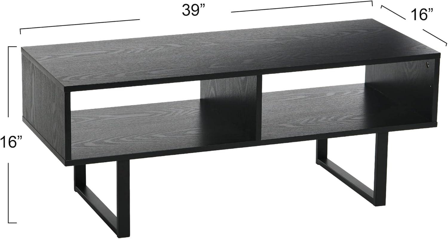Household Essentials Jamestown TV Stand: Engineered Wood, Iron Frame, for 42" TVs Ashwood