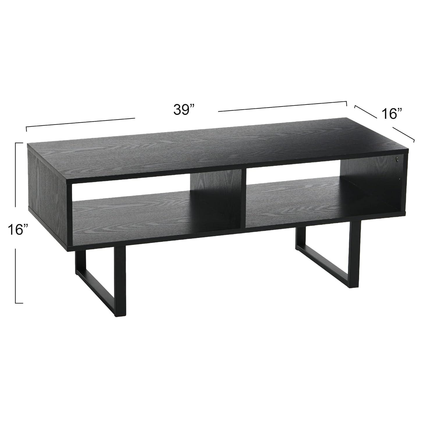 Household Essentials Jamestown TV Stand: Engineered Wood, Iron Frame, for 42" TVs Ashwood