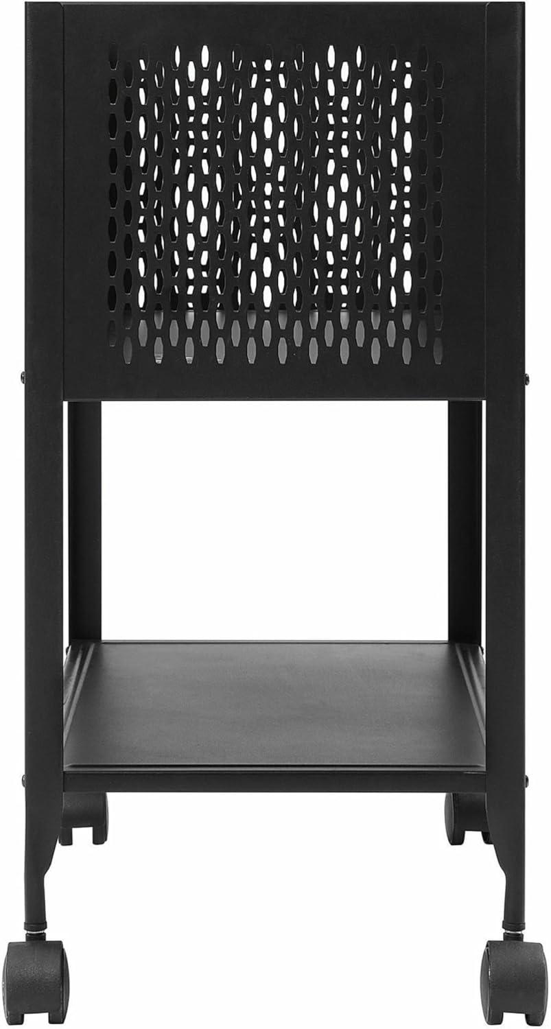 Lorell Mesh Rolling File Cart, 13-1/4 by 24 by 27-1/2-Inch, Black