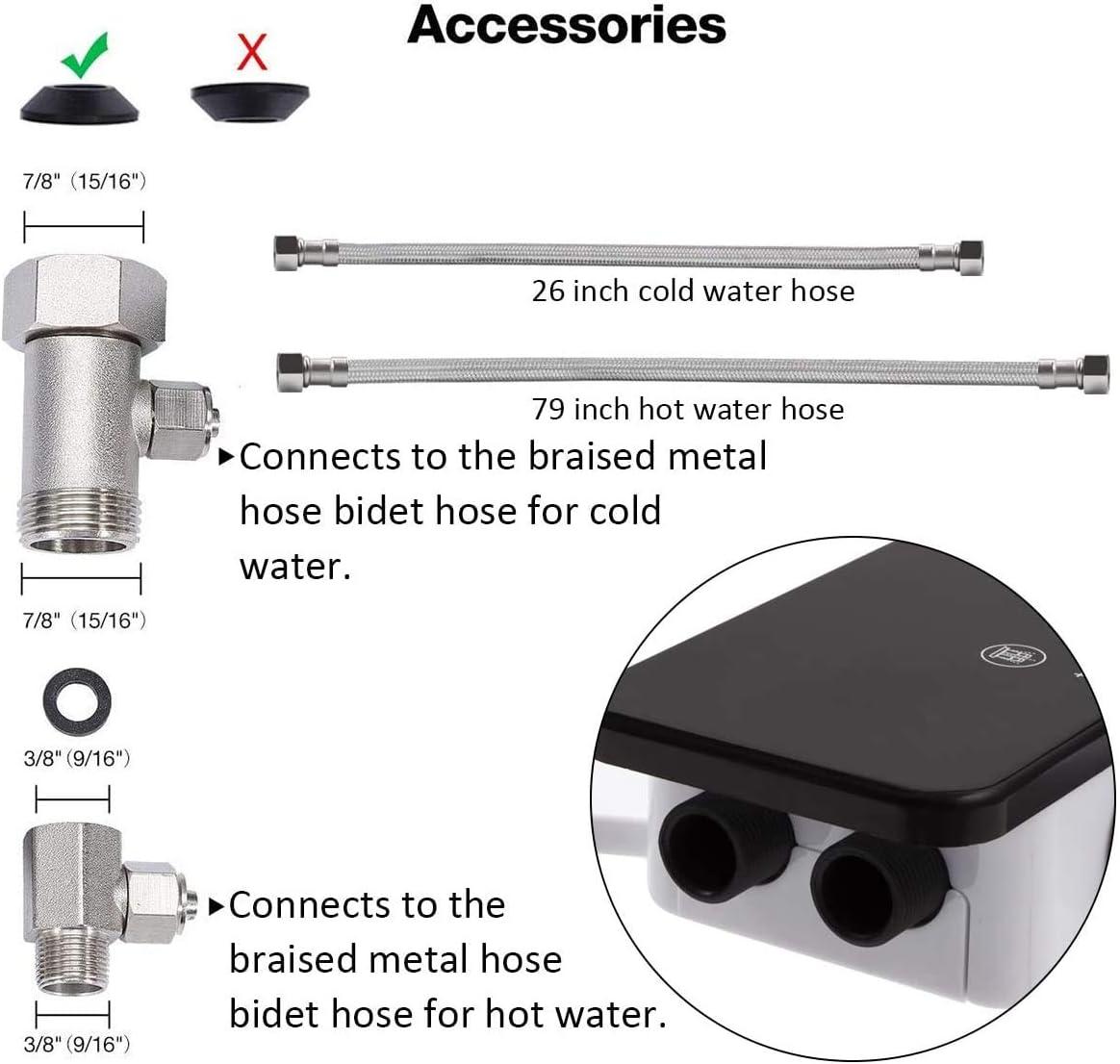 Bidet For Toilet, Soosi Bidet Ultra Slim Self Cleaning Dual Nozzle Hot&Cold Water Spray Bidets Front and Rear Bidet Attachment For Toilet Bidet Toilet Attachment- Adjustable Water Pressure&Temperature