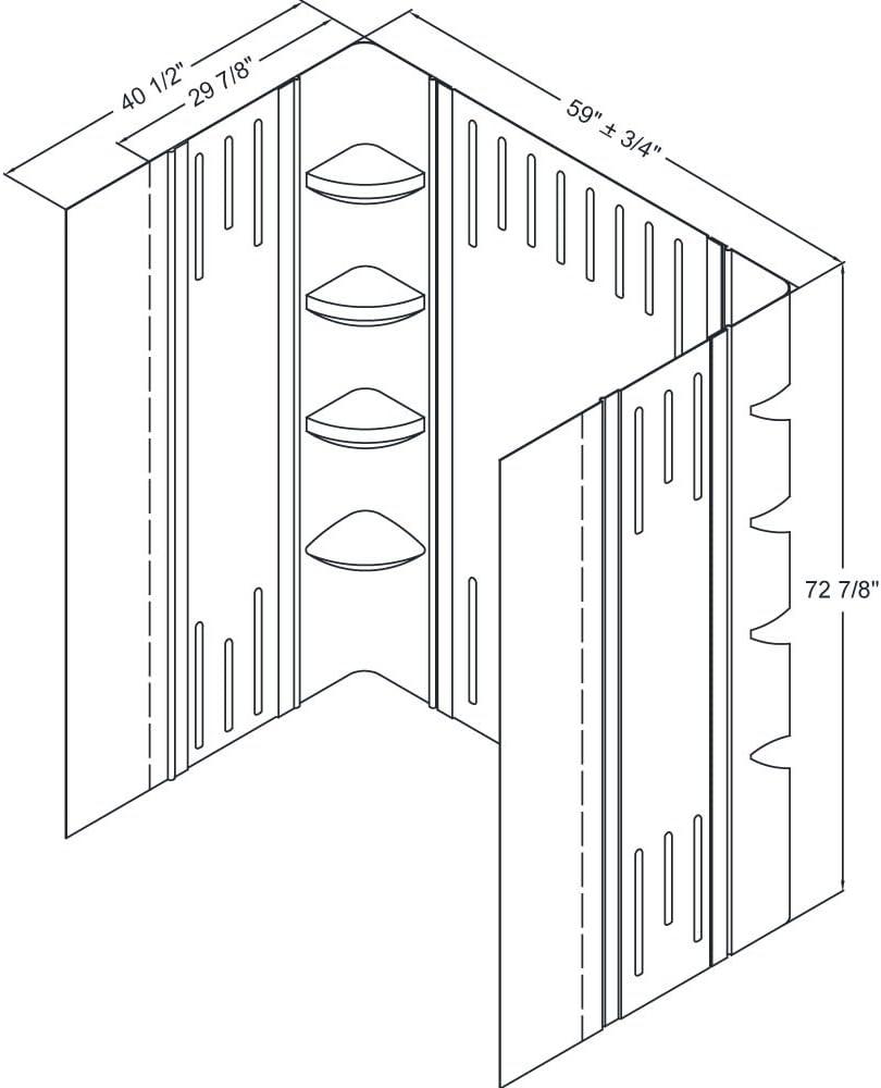 Qwall 60" W x 36" D Framed Rectangle Shower Stall and Base Included