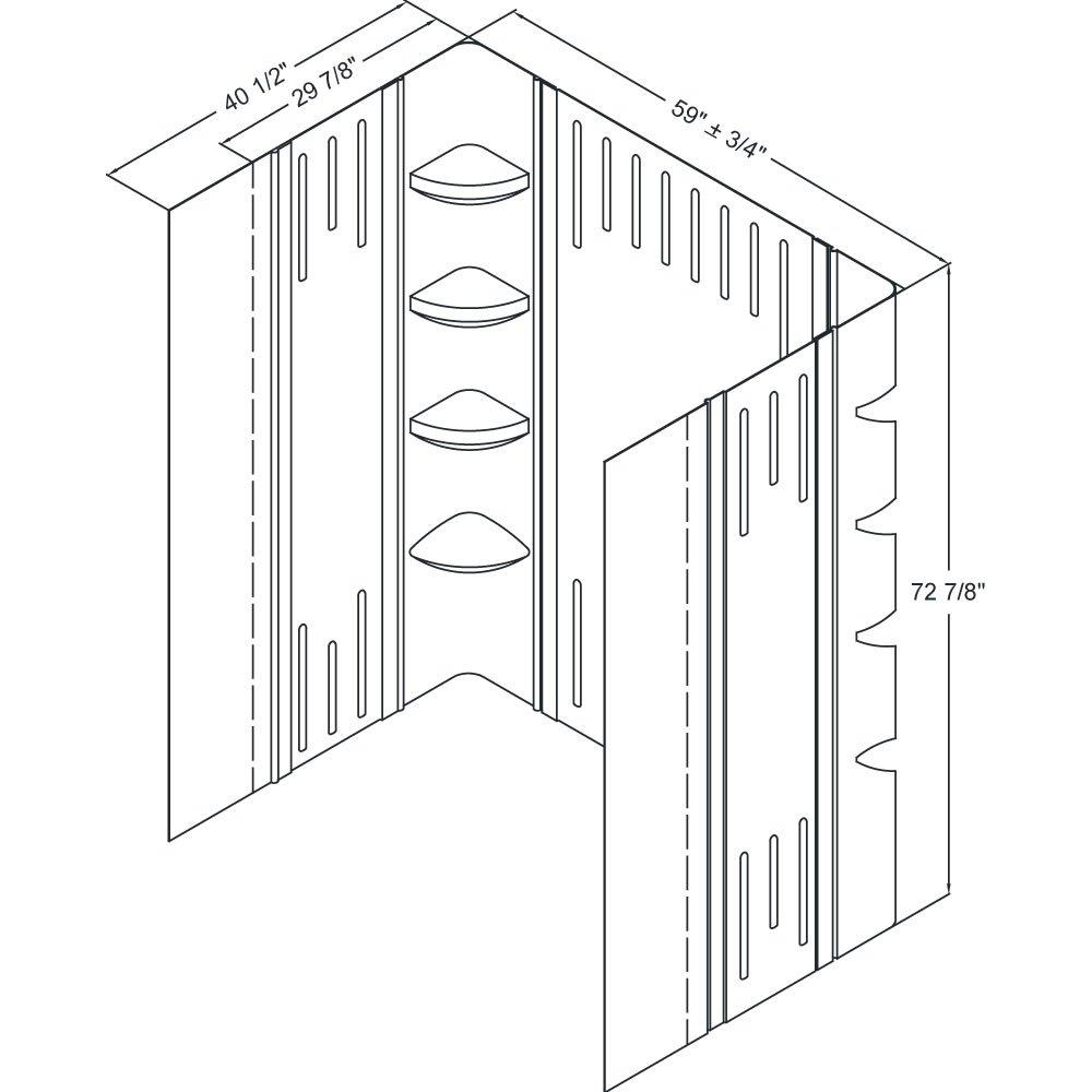 Qwall 60" W x 32" D x 75.63" H Framed Rectangle Shower Stall with Base Included