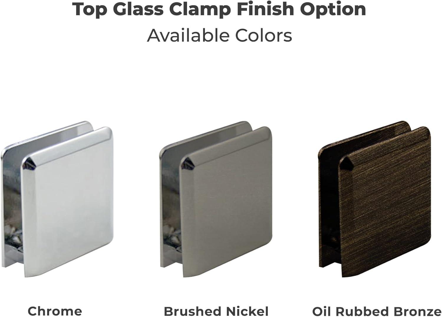 Milan Stationary glass shower Door 30 x 76 inch Clear Glass Oil Rubbed Bronze Finish 3/8" by Fab Glass and Mirror