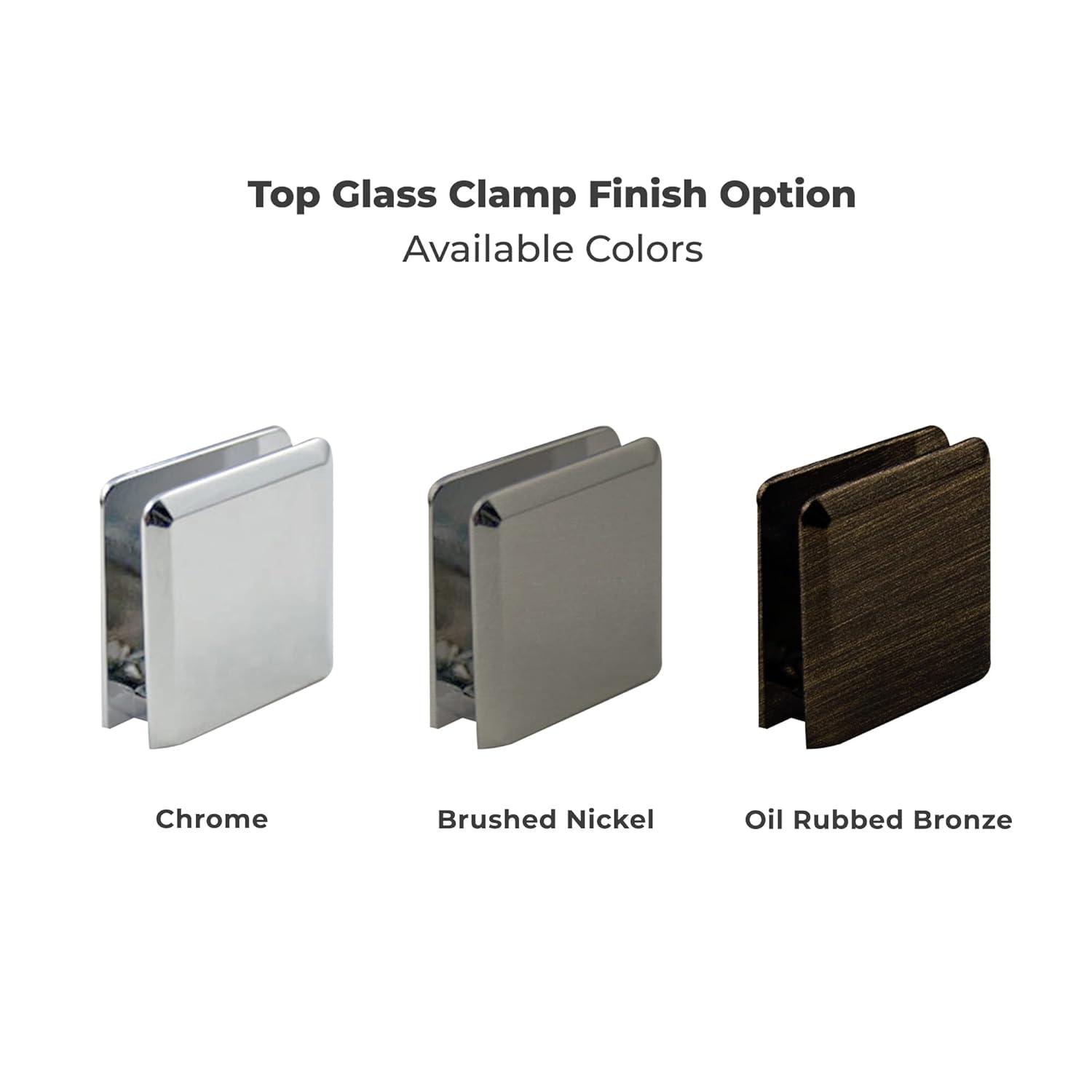 Milan Stationary glass shower Door 30 x 76 inch Clear Glass Oil Rubbed Bronze Finish 3/8" by Fab Glass and Mirror