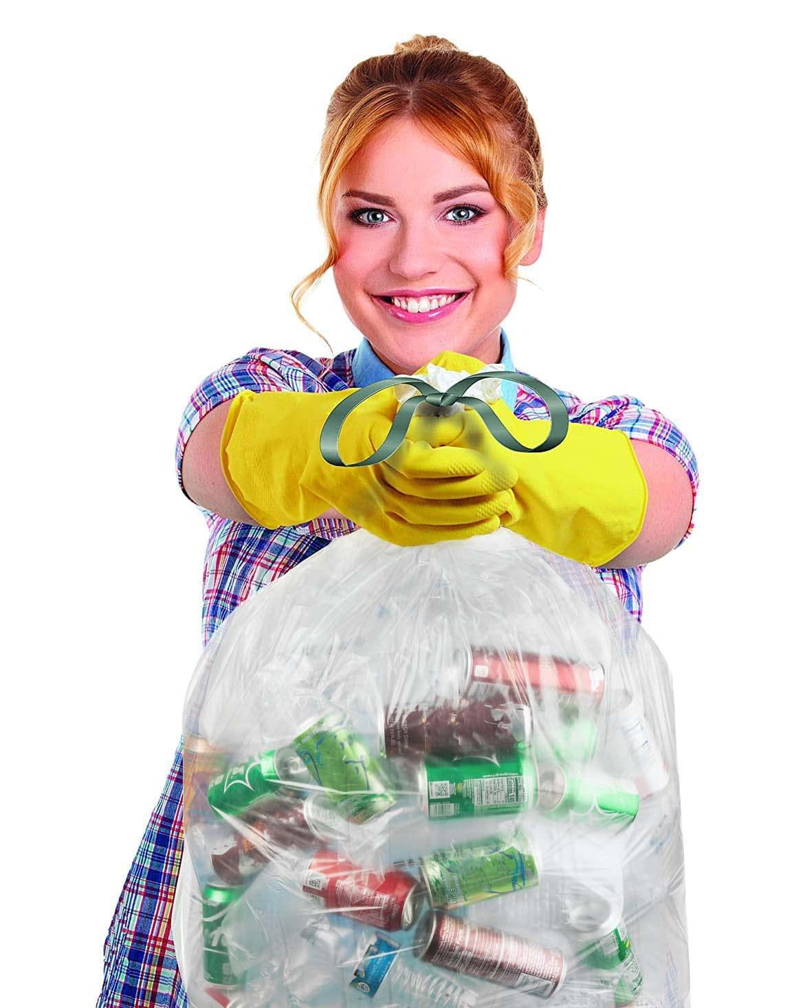 Clear 13 Gallon Drawstring Trash Bags for Household Use