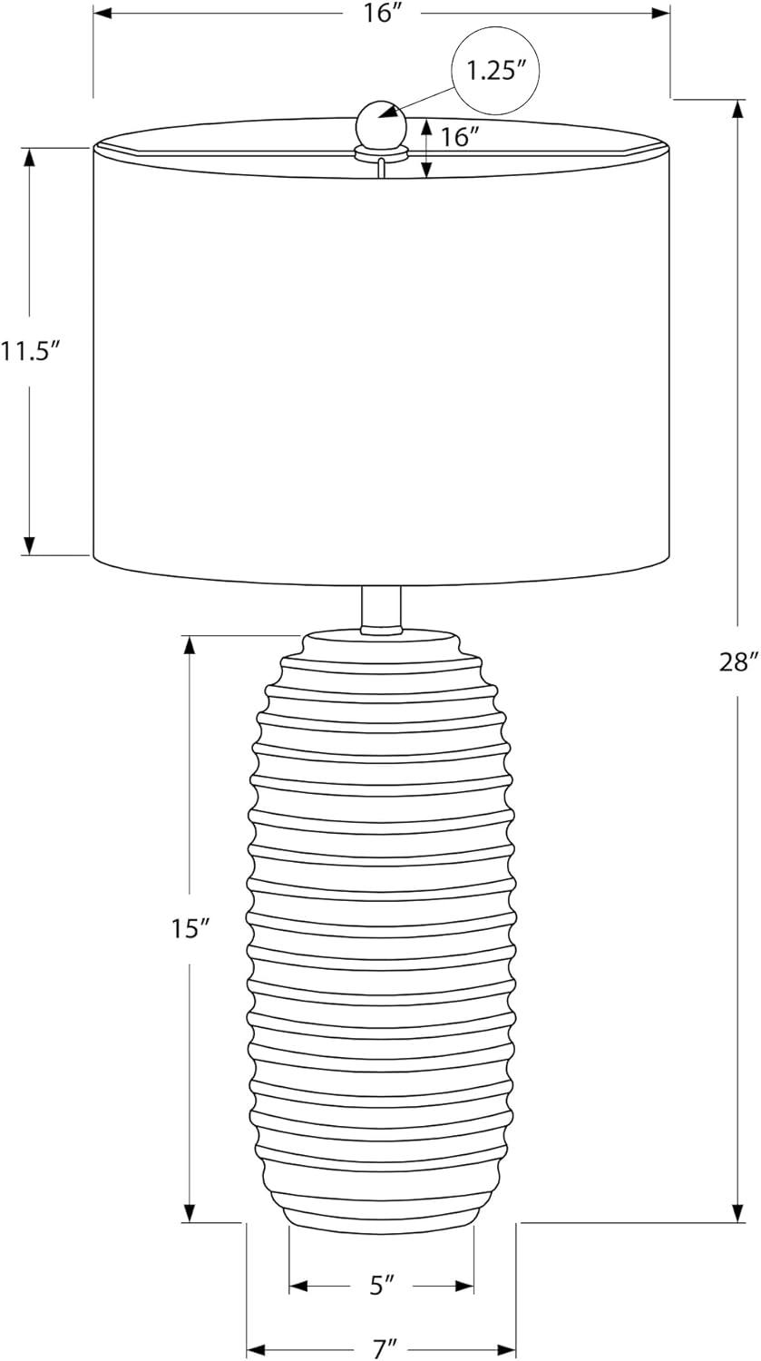 Monarch Specialties Lighting 28inchH Table Lamp Cream Resin Ivory / Cream Shade Transitional