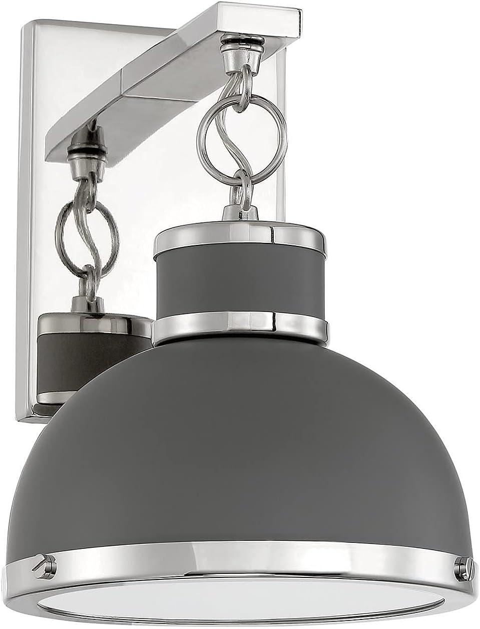 Savoy House Corning 1 - Light Wall Light in  Gray/Polished Nickel
