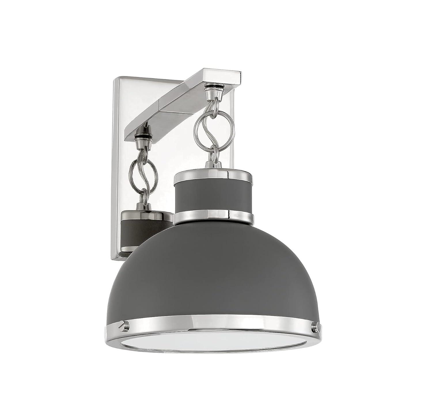 Savoy House Corning 1 - Light Wall Light in  Gray/Polished Nickel