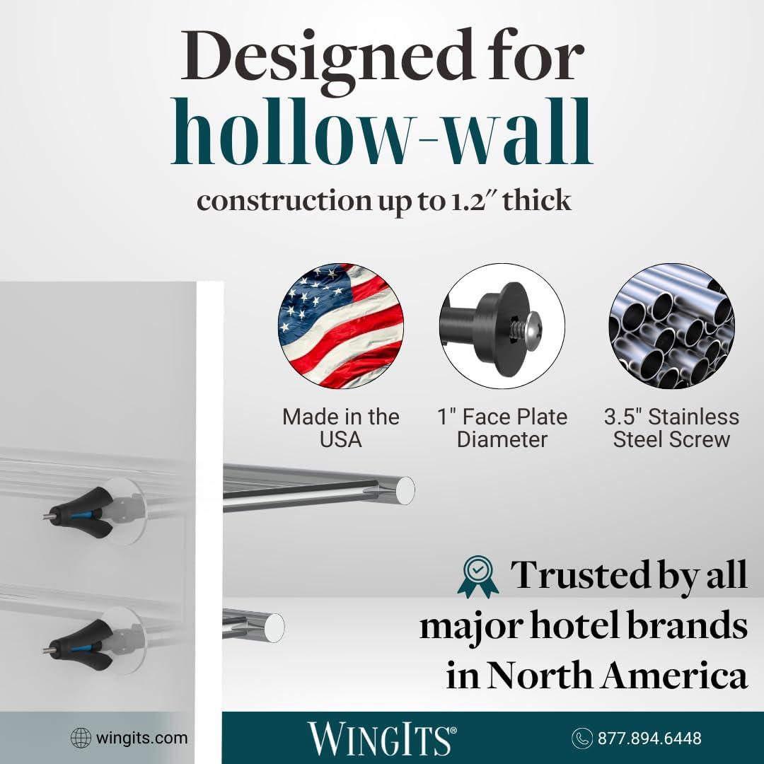 Heavy Duty Black Winged Wall Anchor with Stainless Steel Screw