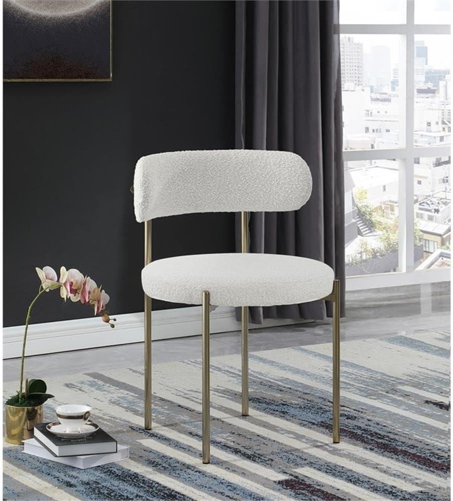 Meridian Furniture Beacon Cream Boucle Fabric Dining Chair