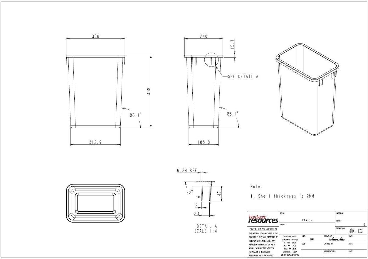 Black Plastic Pull-Out Kitchen Trash Can Set