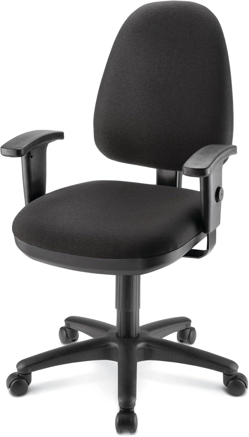 Black Ergonomic Fabric Task Chair with Adjustable Arms