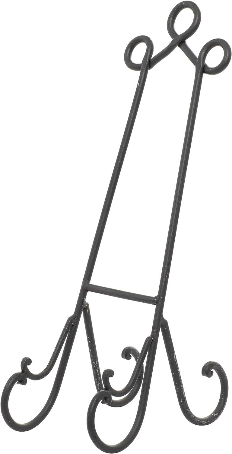 DecMode 6" x 18" Black Metal Scroll Easel, 1-Piece