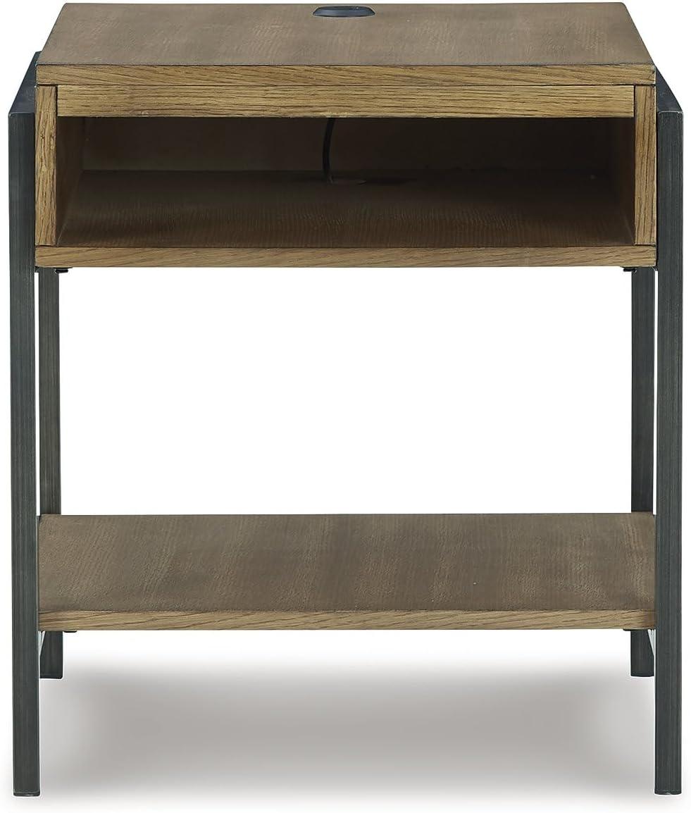 Signature Design by Ashley Contemporary Fridley End Table  Brown/Black