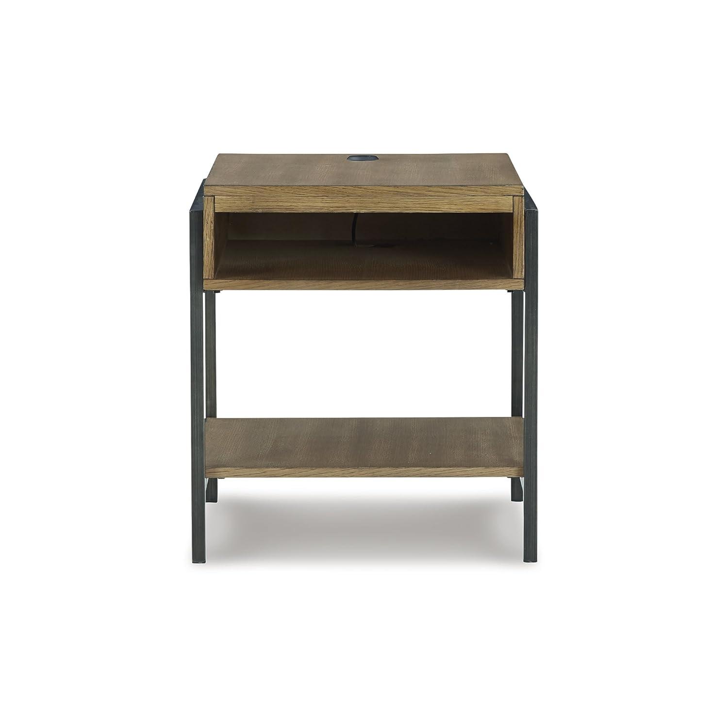 Signature Design by Ashley Contemporary Fridley End Table  Brown/Black