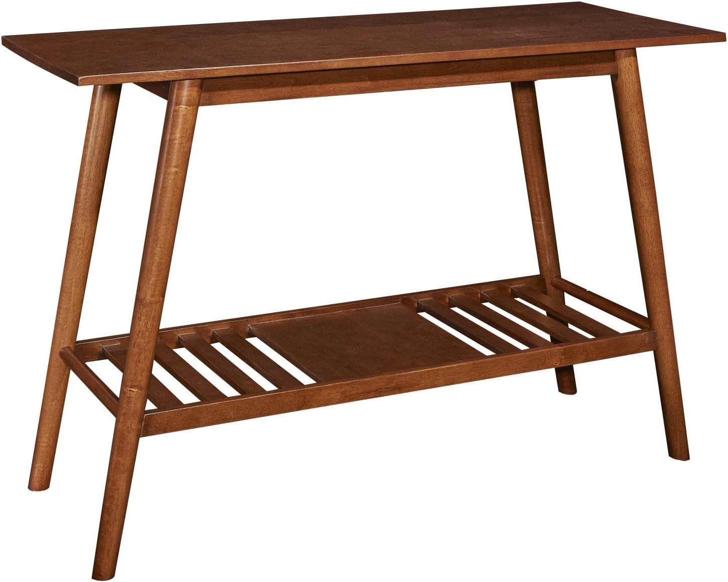 Mid-Century Modern Charlotte Console Table with Storage Shelf