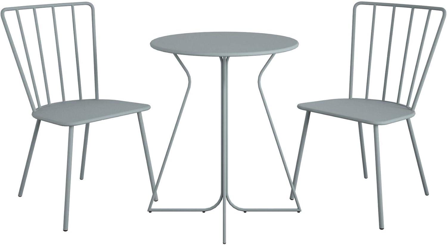 Heidi Gray 3-Piece Round Steel Bistro Set