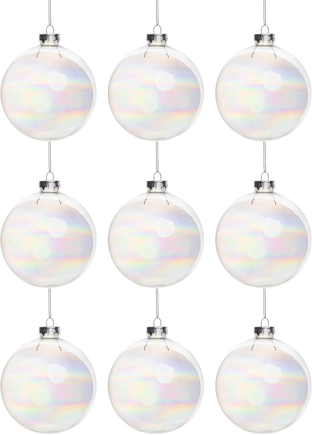 Glass Christmas Ball Ornament (Set of 9)