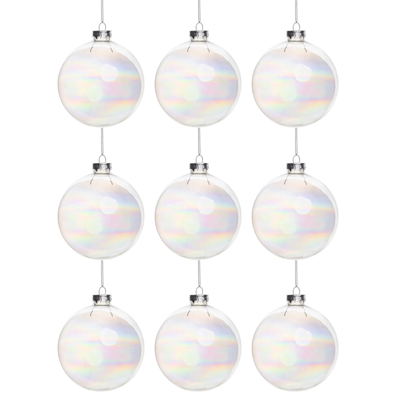 Glass Christmas Ball Ornament (Set of 9)
