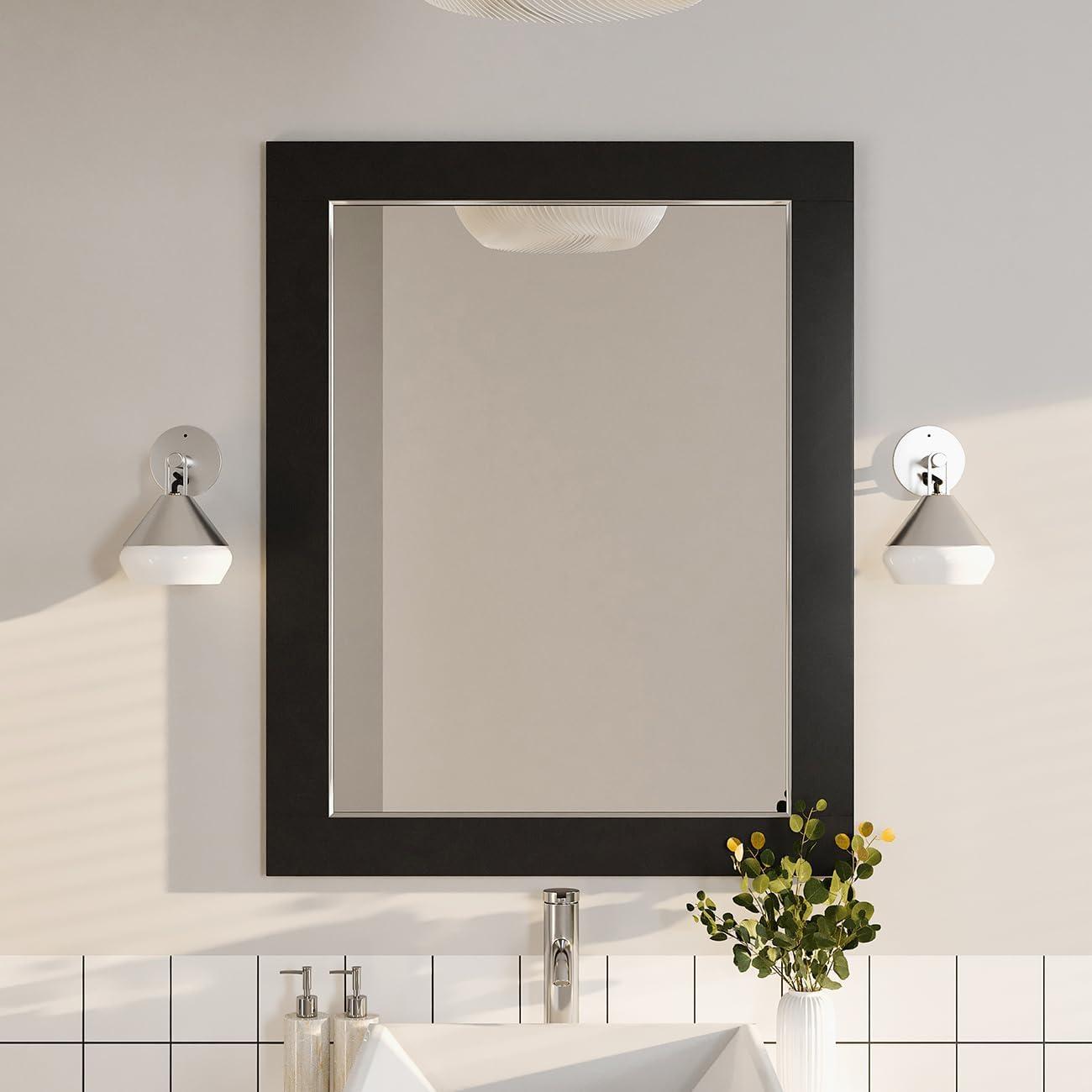 Eviva Aberdeen 24" Espresso Framed Bathroom Wall Mirror