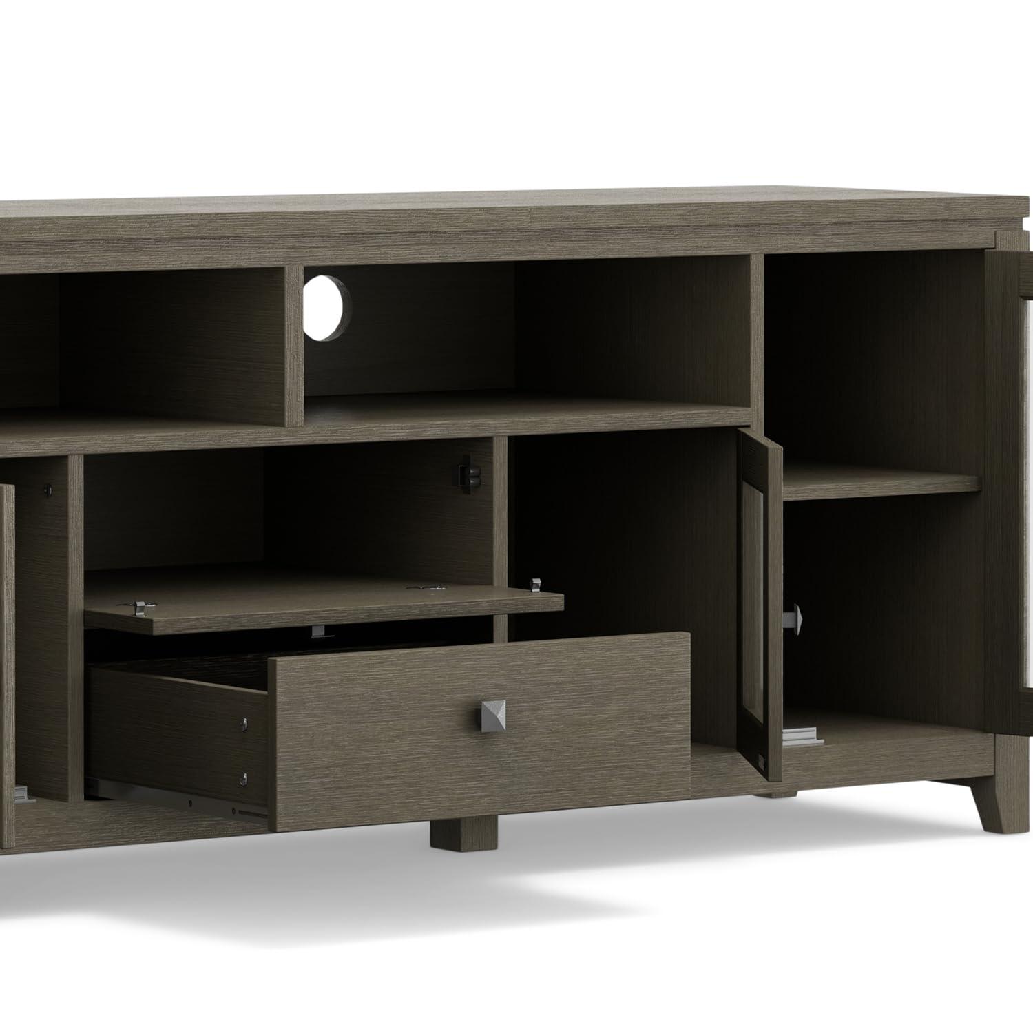 Simpli Home Cosmopolitan SOLID WOOD 72 inch Wide TV Media Stand For TVs up to 80 inches