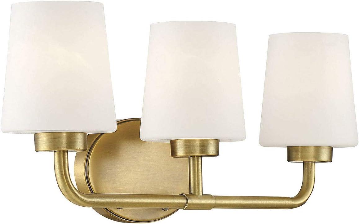 Capra Warm Brass 3-Light Energy Star Bathroom Vanity Fixture