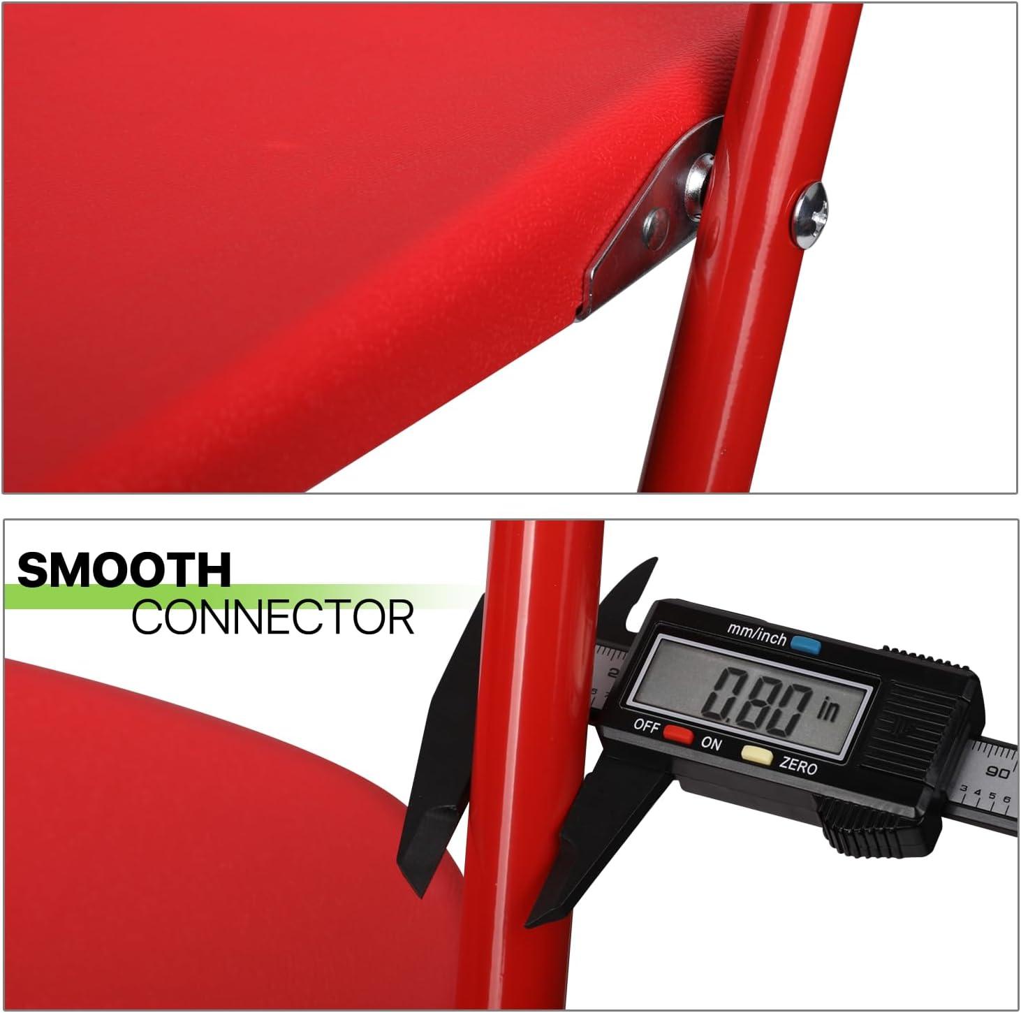 Magshion 10pcs Plastic Folding Chair, Stackable Patio Seat for Wedding Party Meeting Indoor Outdoor, Red