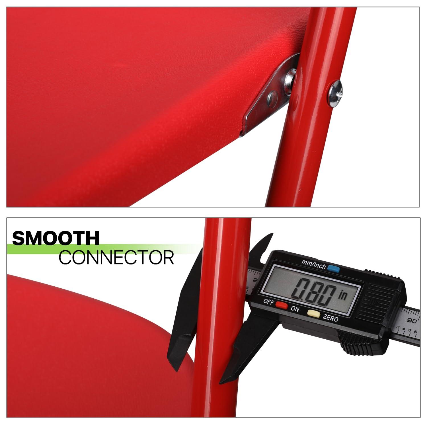 Magshion 10pcs Plastic Folding Chair, Stackable Patio Seat for Wedding Party Meeting Indoor Outdoor, Red