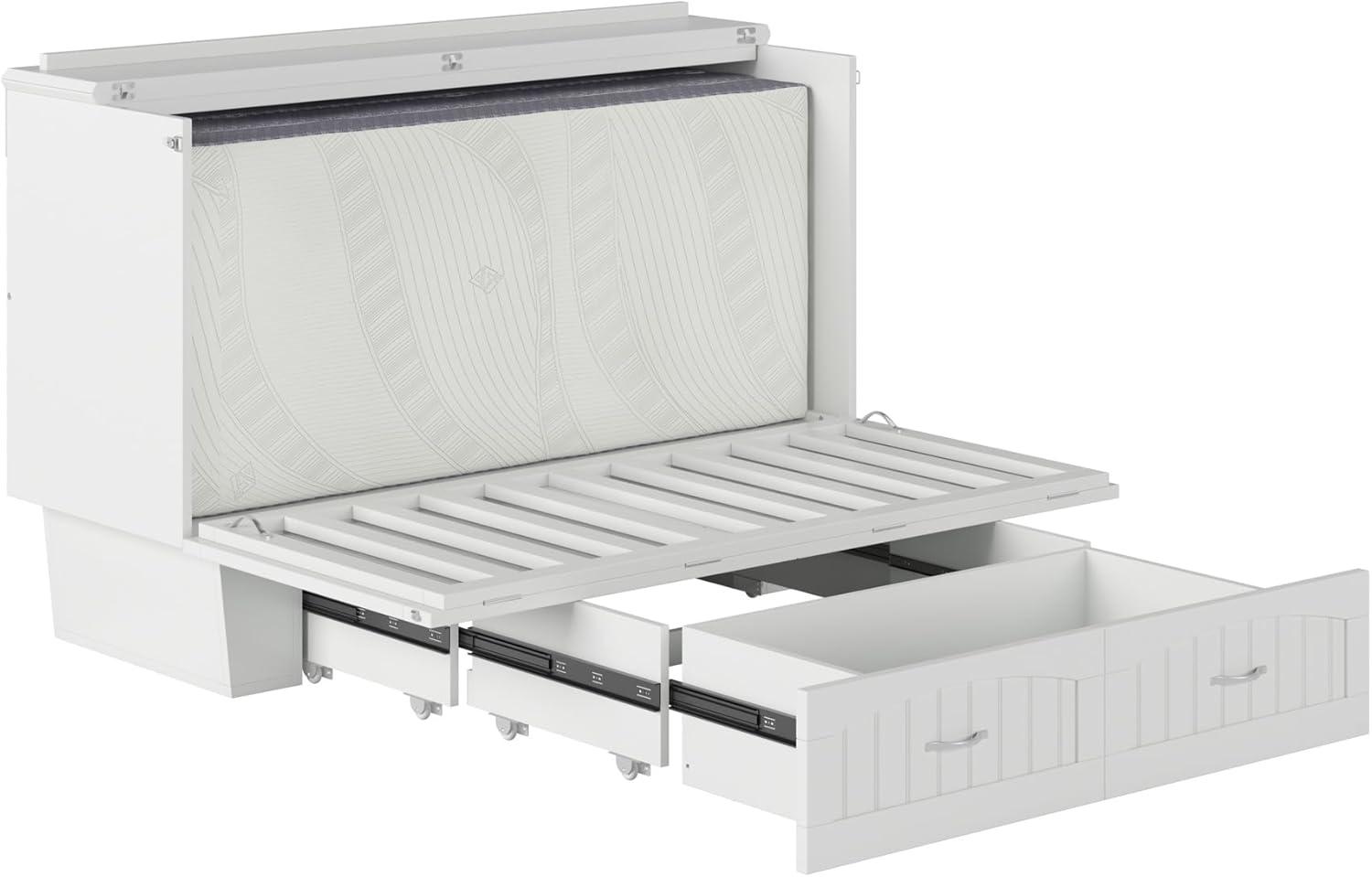 Queen Nantucket Murphy Bed Chest USB Turbo Charger White - AFI