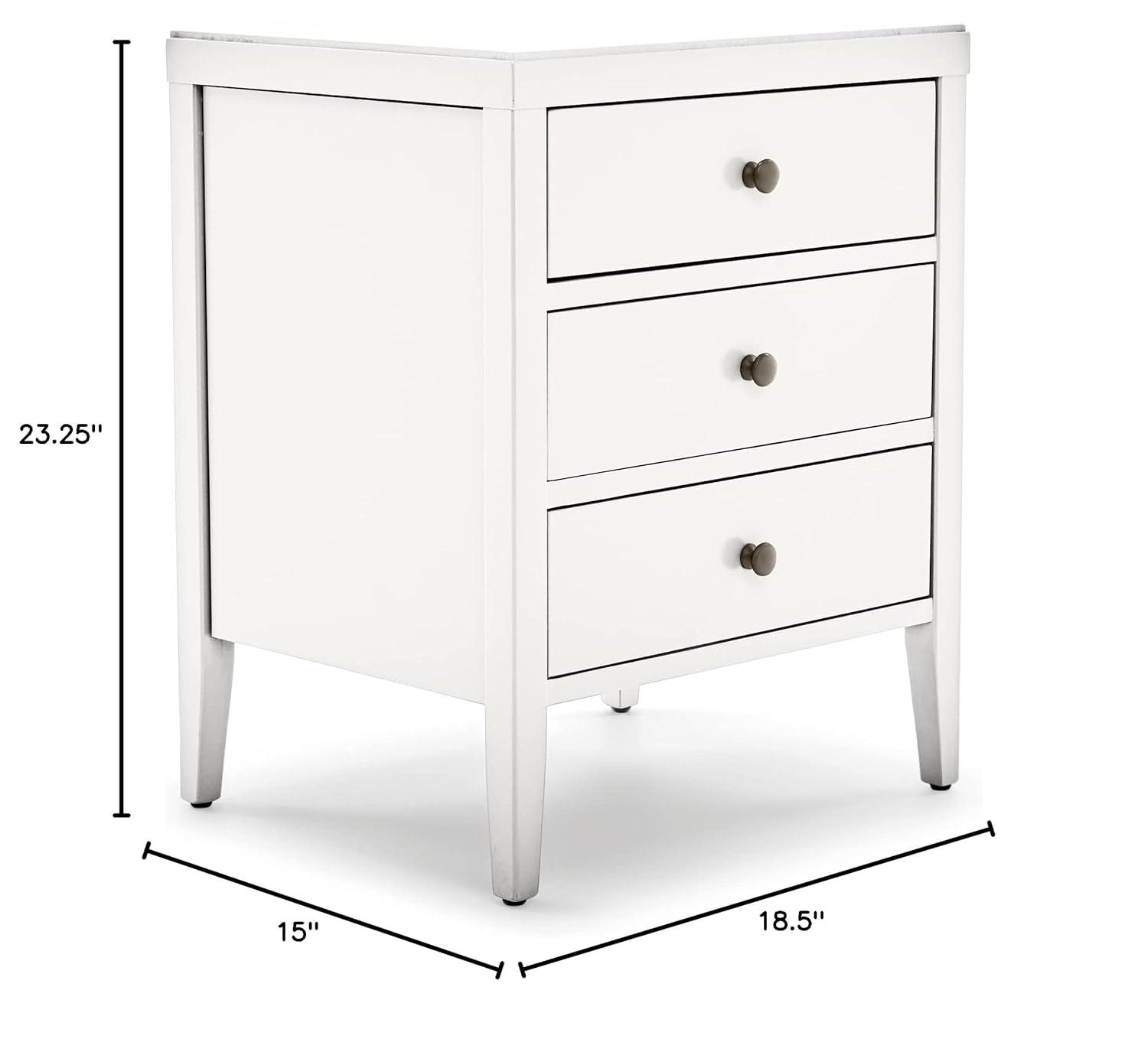 ClickDecor Finley Solid Wood Fully Assembled 3 Drawer Nightstand
