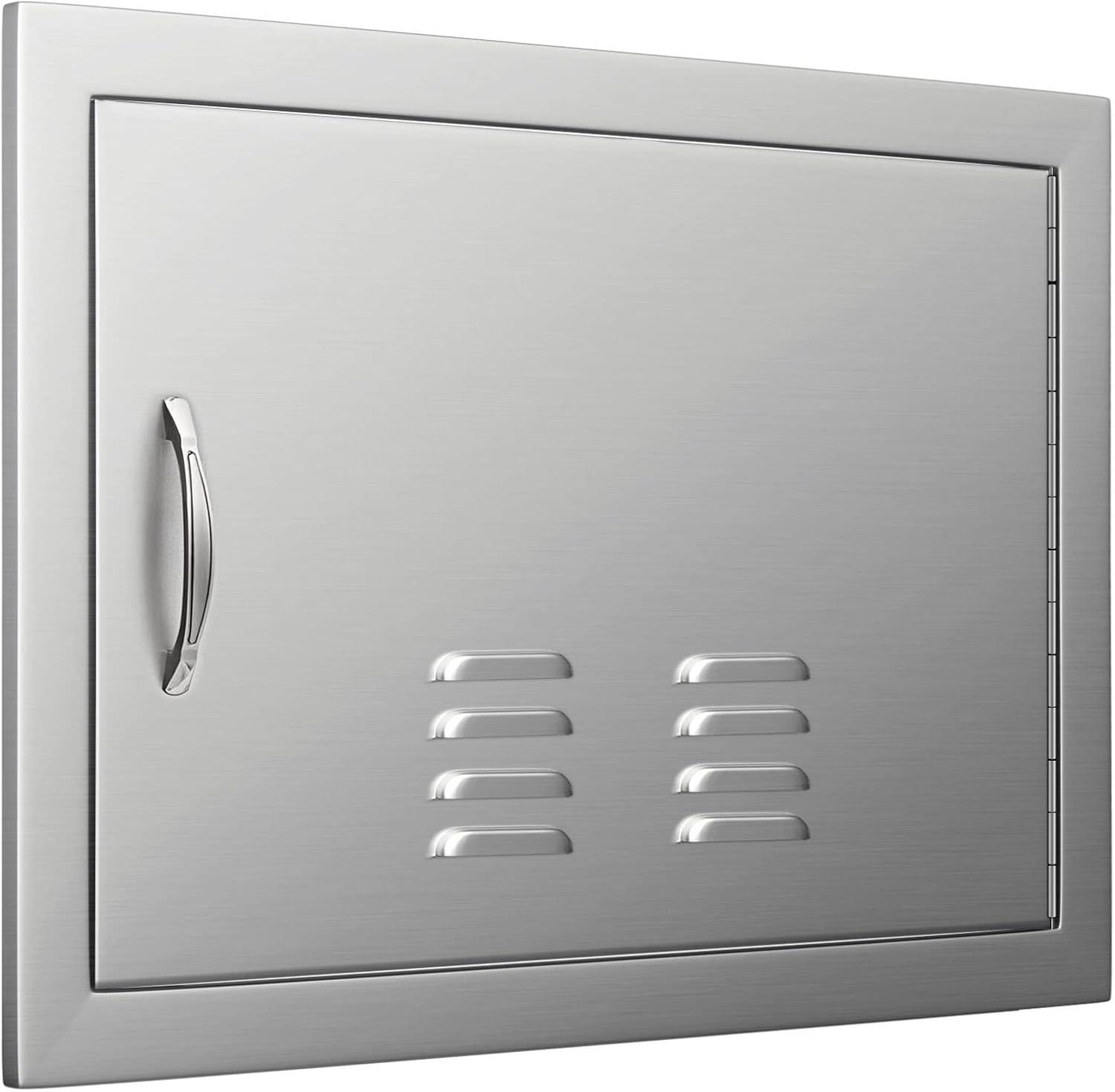 24 in. W x 17 in. H Single Outdoor Kitchen Door BBQ Access Door Stainless Steel Flush Mount Door Wall Vertical Door